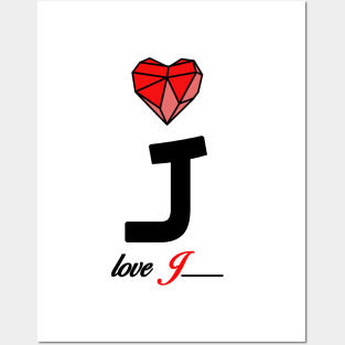 Initial love letter J for valentine Posters and Art